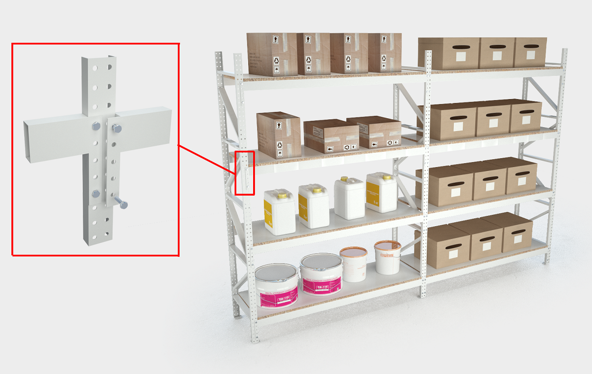 Стеллажи КМ 400 на болтовом соединении Стеллаж КМ 400 на болтовом соединении