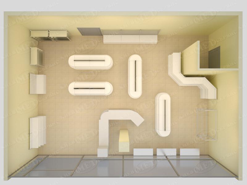 Расстановка торговых стеллажей (вид сверху)