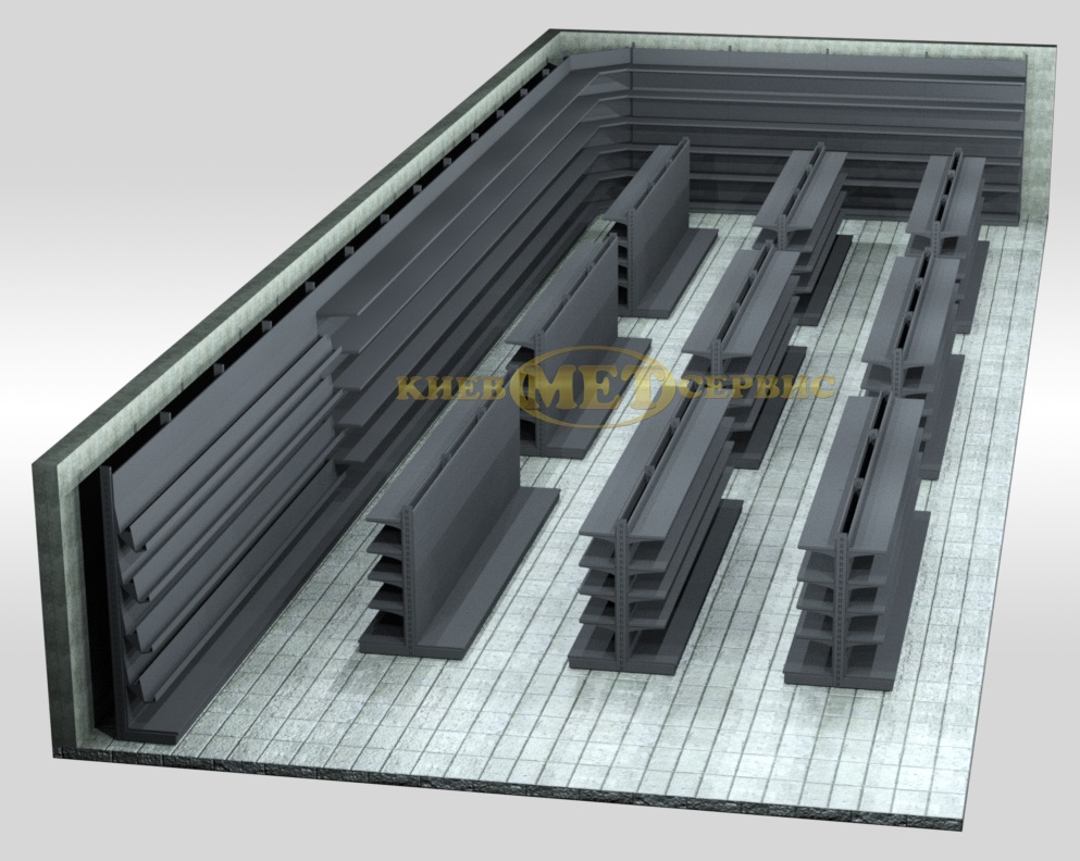 розстановка торгових стелажів у приміщенні