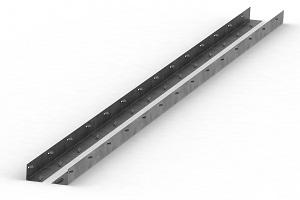 Оцинкованные стойки стеллажа на зацепах