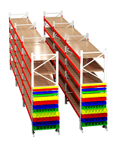 Стеллажи паллетные с пластиковой тарой