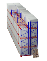 Паллетные стеллажи двойной глубины