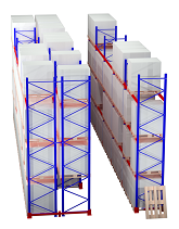 Узкопроходные паллетные стеллажи