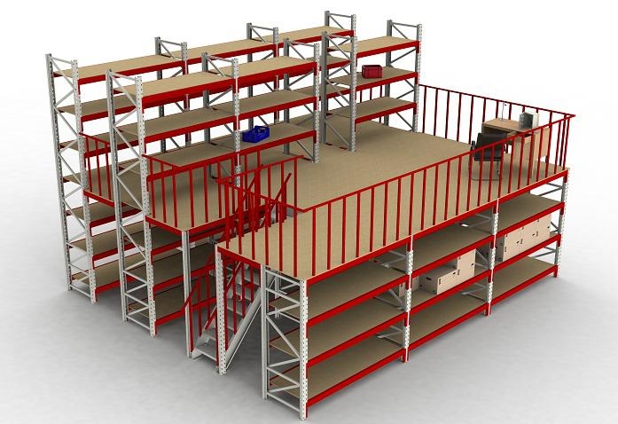 Мезонінні стелажі фото №1 Стелажі для складу КиевМетСервис