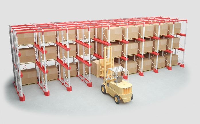 В'їзні (глубині, набивні) стелажі фото №1 Стелажі для складу КиевМетСервис