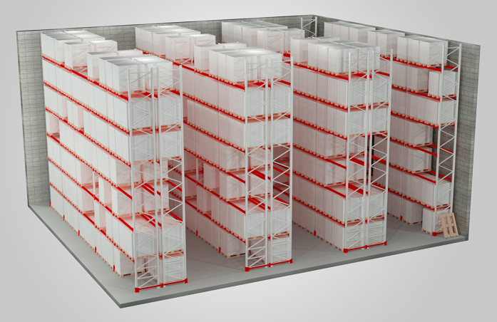 Палетні стелажі для складу класу А фото №1 Стелажі для складу КиевМетСервис