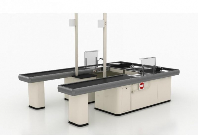 Кассовые боксы для гипермаркета фото №1 Кассовые боксы для магазина КиевМетСервис