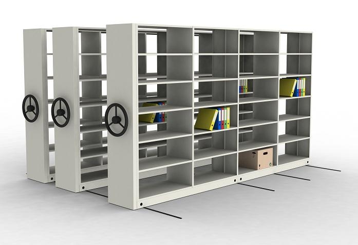 Мобильные архивные стеллажи фото №1 Полочные стеллажи КиевМетСервис