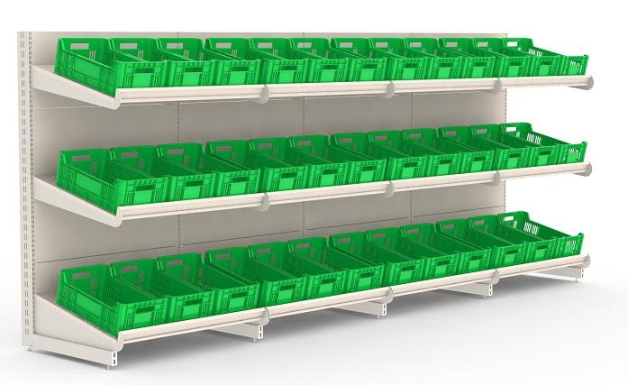 Овощные стеллажи фото №1 Торговые стеллажи КиевМетСервис