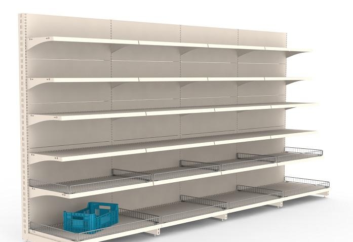 Пристенные стеллажи фото №1 Торговые стеллажи КиевМетСервис