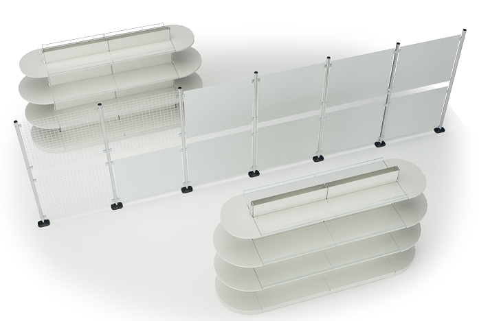 Високі огорожі для магазинів фото №1 Системи огорож для магазинів КиевМетСервис