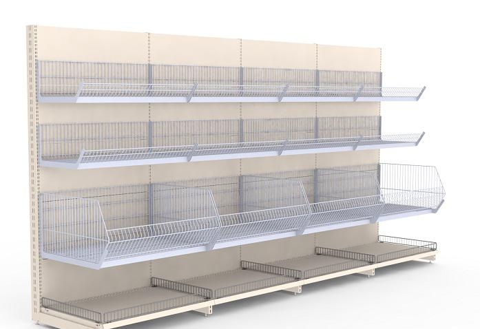 Стелажі з кошиками фото №1 Торгові стелажі КиевМетСервис
