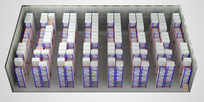 Узкопроходные паллетные стеллажи фото №1 Стеллажи для склада КиевМетСервис